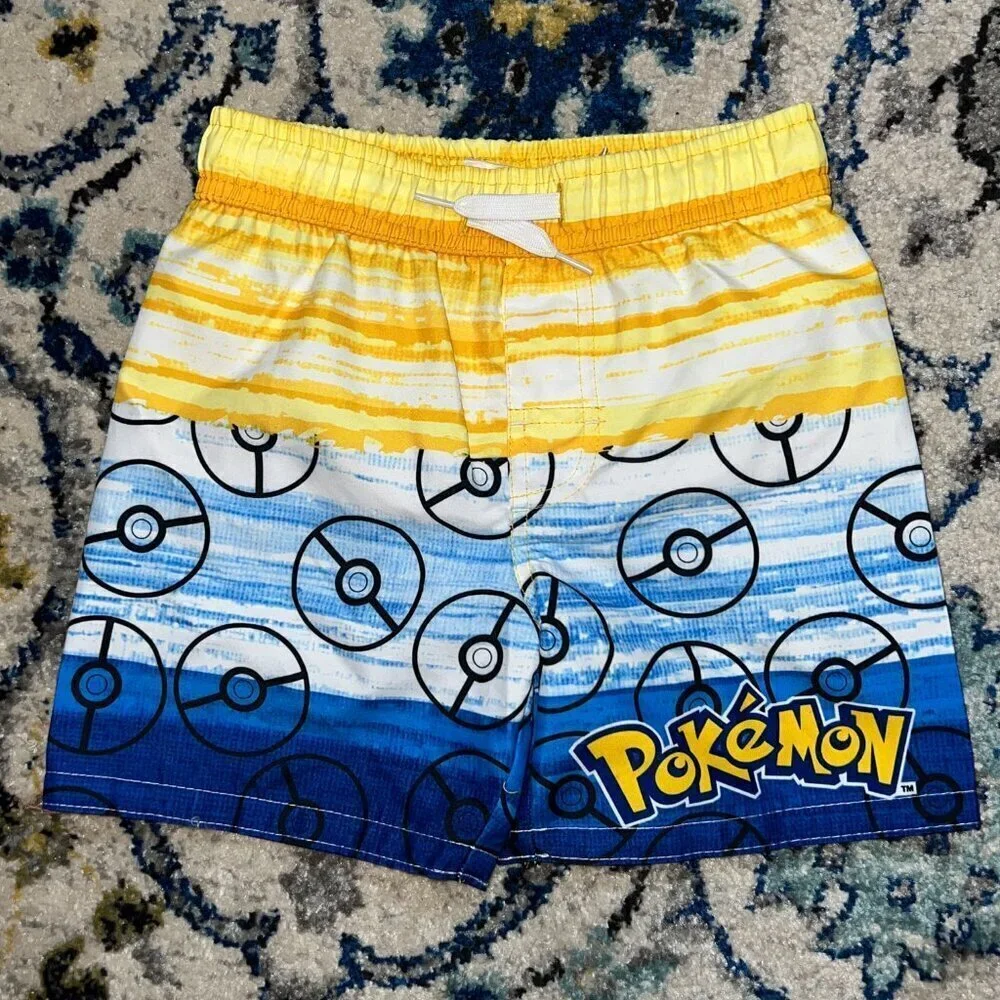 Boys' Pokemon Fictitious Character Swim Shorts Yellow Size XS